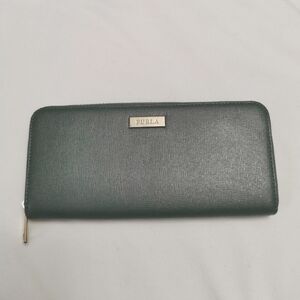 Furla Zippy Continental Wallet Pebbled Leather Teal
